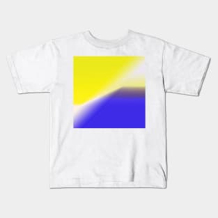 blue yellow white abstract texture Kids T-Shirt